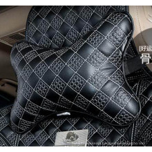 Car Headrest Neck Pillow Bone Shape Chinese Knot Pattern-Silver Black
